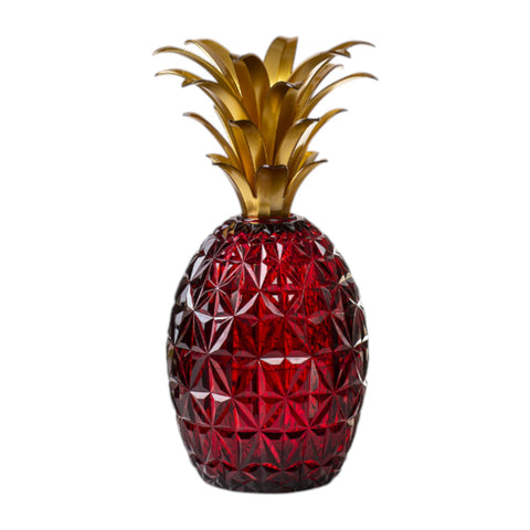 MELISSA VASE ANANAS RUBIN BLATTGOLD MARIO LUCA GIUSTI ROT