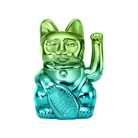 MANEKI NEKO PLAYER GLÄNZEND GRÜN/BLAU GLÜCKSKATZE GRÜN