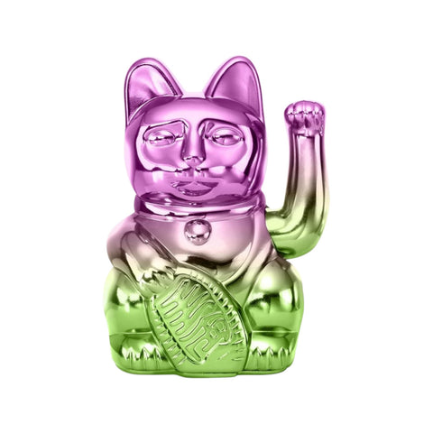 MANEKI NEKO PLAYER GLÄNZEND LILA GRÜN GLÜCKSKATZE MEHRFARBIG