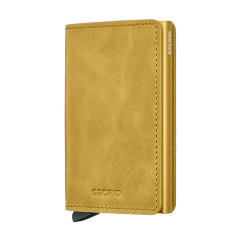 SLIMWALLET VINTAGE SECRID GELB GELBE GELBE GELDBÖRSE