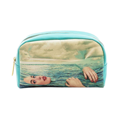 "SELETTI BEAUTY CASE IN PU TOILETPAPER 23X8X13 SEA GIRL ART 02556"