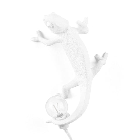 RESIN LAMP SELETTI CHAMELEON LAMP LEFT GOING UP WHITE ART. 15092