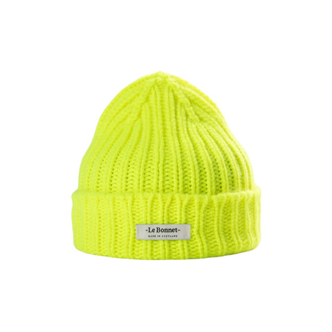 BERRETTO IN LANA ONE SIZE ART. LBL-003 LE BONNET LOGO FLUO YELLOW