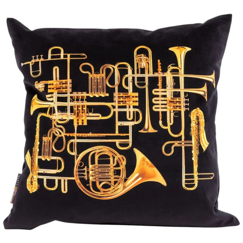 CUSCINO IN POLIESTERE IMBOTT.PIUMA TRUMPETS BLACK 50X50 SELETTI