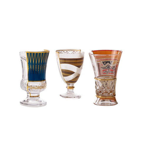 SET MIT 3 HYBRID-PANNOTIA-GLÄSERN CM 9 H 14 09181 SELETTI MULTICOLOR