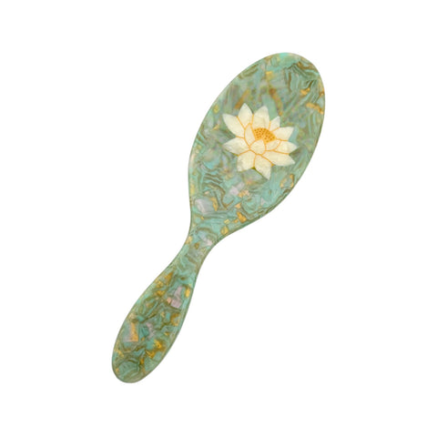 SPAZZOLA HANDPAINTED LOTUS AMAZING HAIR DAY BRUSH SOLAR ECLIPSE