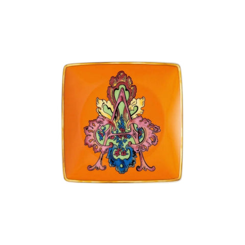 PIATTINO QUADRATO 15253 HOLIDAY ALPHABET A VERSACE 403681 ORANGE ROSENTHAL