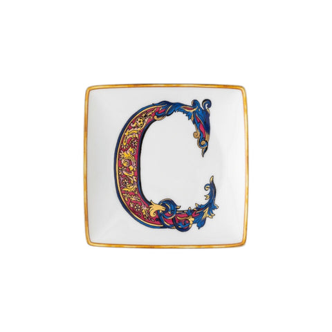 PIATTINO QUADRATO 15253 HOLIDAY ALPHABET C VERSACE 403683 WHITE ROSENTHAL