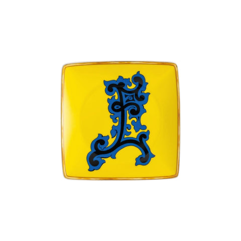 PIATTINO QUADRATO 15253 HOLIDAY ALPHABET E VERSACE 403685 YELLOW ROSENTHAL