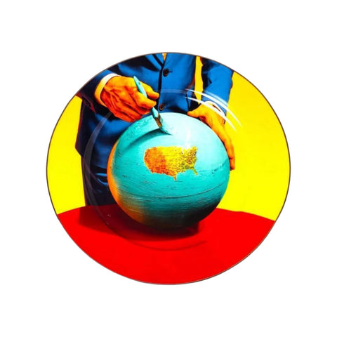 SELETTI GLOBE 16916 TOILETTENPAPIER-PORZELLANTELLER