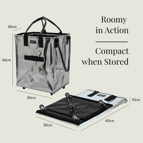 BORSA TROLLEY PER SPESA LARGE 4655421 SILVER HULKEN
