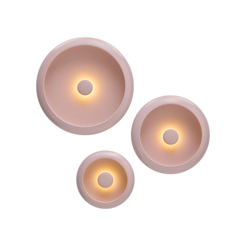 SET 3 LAMPADE DA PARETE OLOHA TRIO 107334 SOFT PINK FATBOY