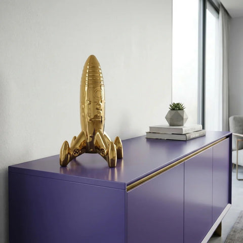 LA MIA ASTRONAVE IN PORCELLANA GOLD CM.13,5X13,5X27 ART. 10413ORO SELETTI