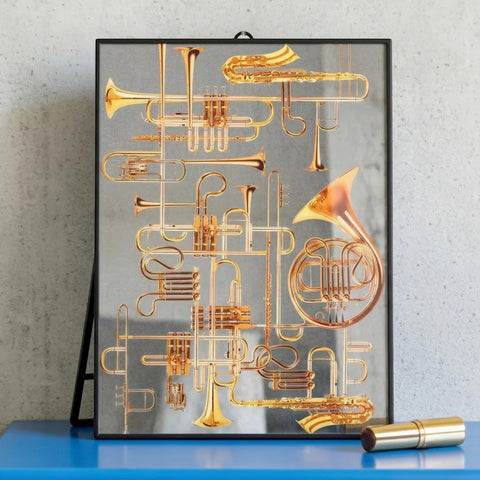 TOILETTENPAPIERSPIEGEL CM 30X40 TROMPETE ART. 17126 SELETTI GOLD