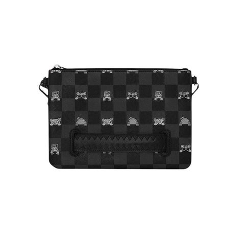 CROSSOVER CLUTCH GRAY PEEKING CHARACTER ART. 910B8915NSZ SPRAYGROUND