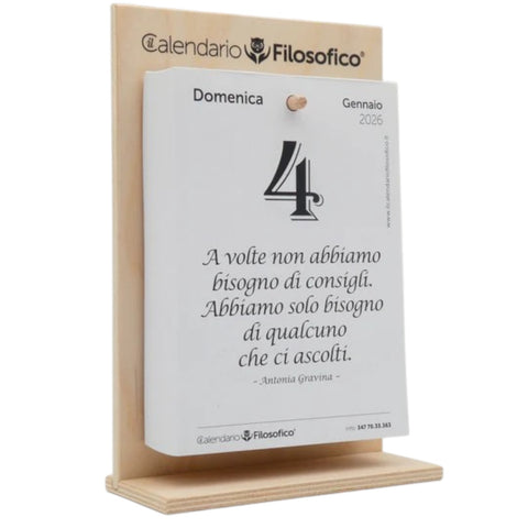 A4 PHILOSOPHISCHER KALENDER MIT HOLZSTÄNDER ART. A4FLEG26