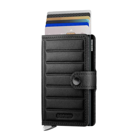 PORTAFOGLIO PREMIUM MINIWALLET EMBOSS LINES MEI-BLACK SECRID