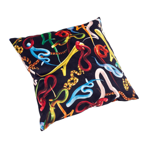 CUSCINO SNAKES BLACK 50X50 TOILETPAPER SELETTI