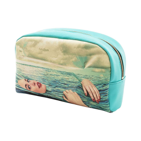 "SELETTI BEAUTY CASE IN PU TOILETPAPER 23X8X13 SEA GIRL ART 02556"