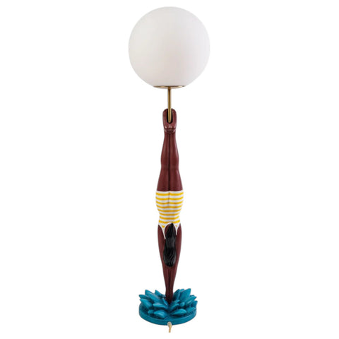 SELETTI TISCHLAMPE AUS HARZ LADY DIVER GELB 14937 MEHRFARBIG