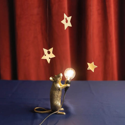 LAMPADA IN RESINA MOUSE LAMP MAC-GOLD CM.5X15 H.12,5 SEDUTO USB