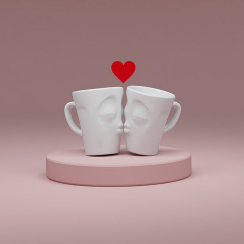 TAZZA MUG KISSING T018701 TASSEN WHITE