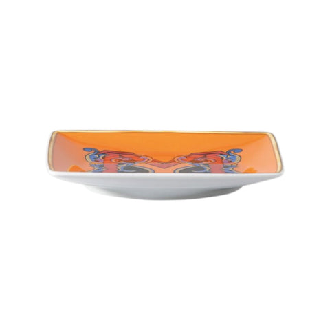 PIATTINO QUADRATO 15253 HOLIDAY ALPHABET M VERSACE 403693 ORANGE ROSENTHAL