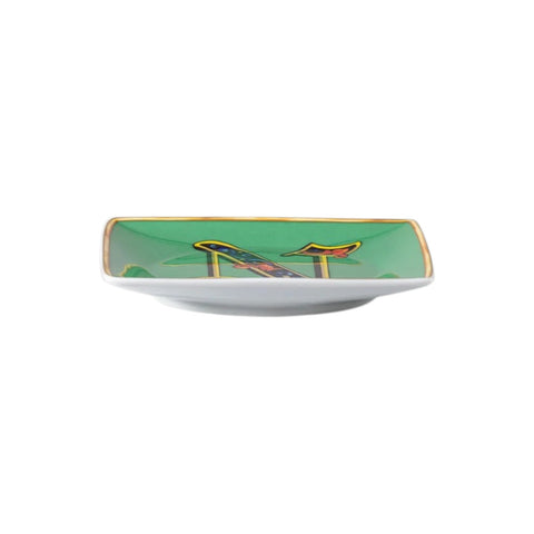 PIATTINO QUADRATO 15253 HOLIDAY ALPHABET N VERSACE 403694 GREEN ROSENTHAL