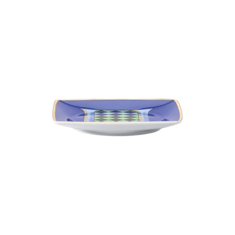 PIATTINO QUADRATO 15253 HOLIDAY ALPHABET U VERSACE 403701 BLUE ROSENTHAL