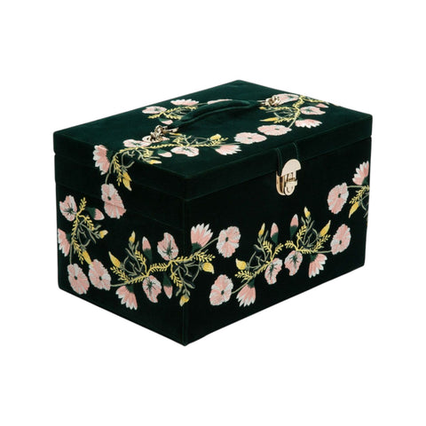 ZOE LARGE BOX JEWELRY FOREST GREEN 393012 WOLF 1834