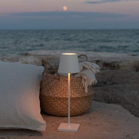 LAMPADA PRO TAVOLO POLDINA LD1340B3 MAT WHITE ZAFFERANO