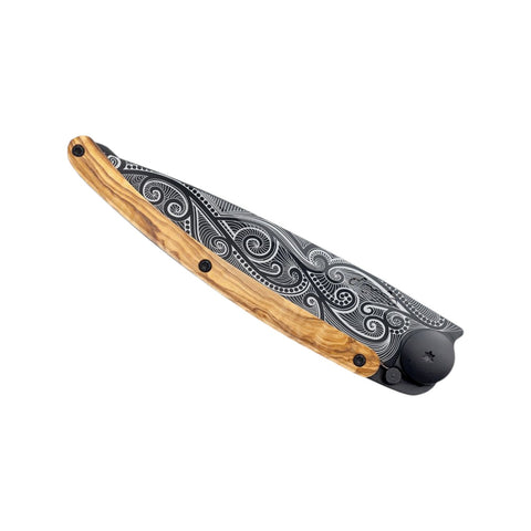 COLTELLINO TASCABILE BLACK OLIVE WOOD PACIFIC ART. 1GB000141 DEEJO