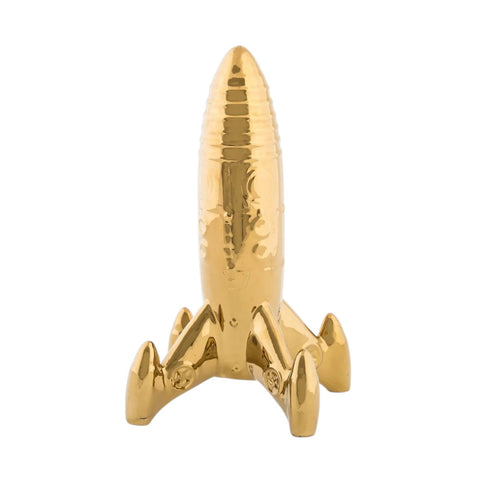 LA MIA ASTRONAVE IN PORCELLANA GOLD CM.13,5X13,5X27 ART. 10413ORO SELETTI