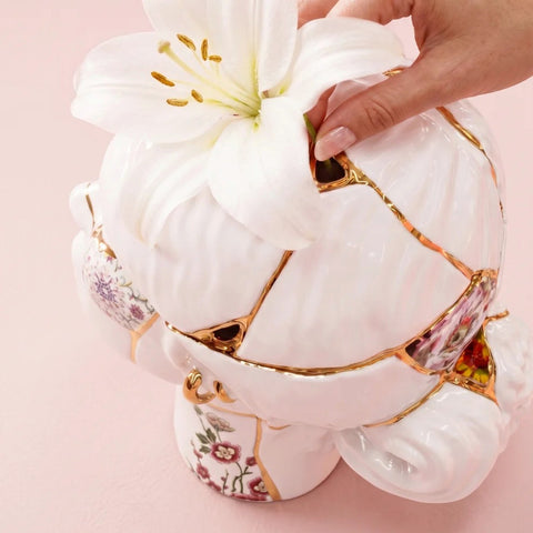 VASO IN PORCELLANA KINTSUGI HEAD SHE  09946  SELETTI