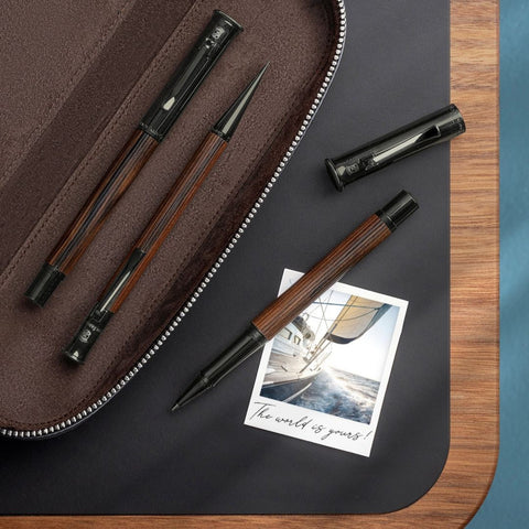 PENNA A SFERA CLASSIC IN LEGNO MACASSAR ART. 145536 FABER CASTELL
