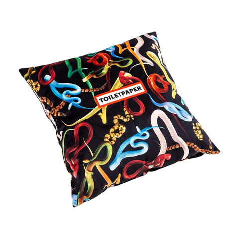 CUSCINO SNAKES BLACK 50X50 TOILETPAPER SELETTI