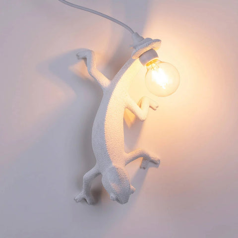 RESIN LAMP SELETTI CHAMELEON LAMP RIGHT GOING DOWN WHITE ART. 15091