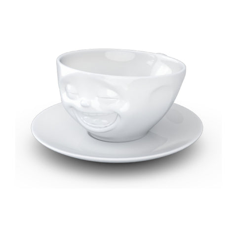TAZZA COFFEE CUP LAUGHING T014701 TASSEN WHITE