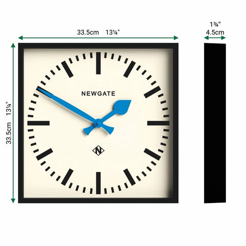 OROLOGIO NUMBER FIVE RAILWAY WALL CLOCK NUMFIV 390NKICE BLACK BLUE NEWGATE