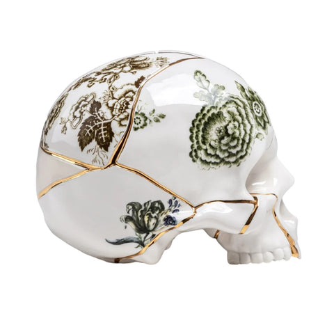 SELETTI-SCHÄDEL AUS KINTSUGI-PORZELLANSCHÄDEL 09943