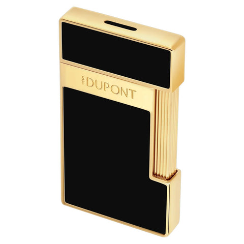LI SLIMMY SCHWARZLACK/GOLDENES FEUERZEUG 028222 ST DUPONT