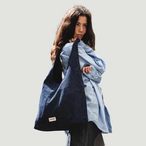 BORSA RICHELIEU RAW DENIM BLUE RIVEDROITE