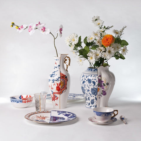 VASO IN PORCELLANA DIAM. 23 H. 26 HYBRID MELANIA 09770 SELETTI