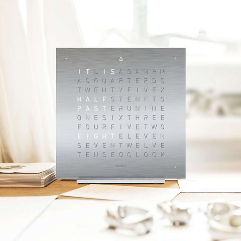 QLOCKTWO TOUCH 13,5X13,5 CM VOLLMETALL