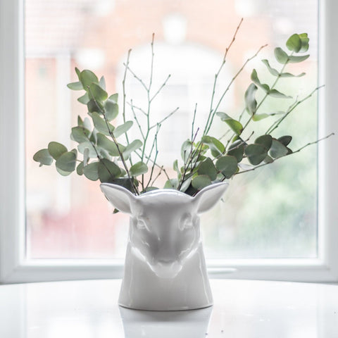 CONTENITORE STAG HEAD UTENSIL POT WHITE SUCK UK