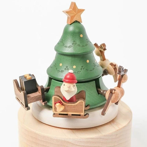 WOODERFULLIFE MUSIC BOX  SANTA & REINDEER S 1060802