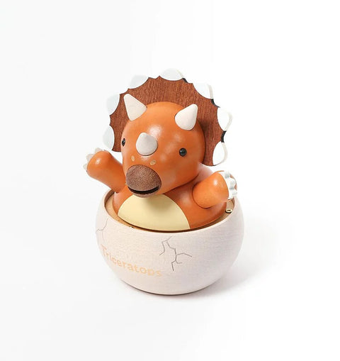 CARILLON BOX TRICERATOPS ART. 1036642 WOODERFULLIFE MUSIC  BROWN