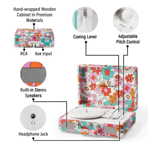 GIRADISCHI CRUISER PLUS GROOVY FLOREAL CR8005F-GF4 CROSLEY