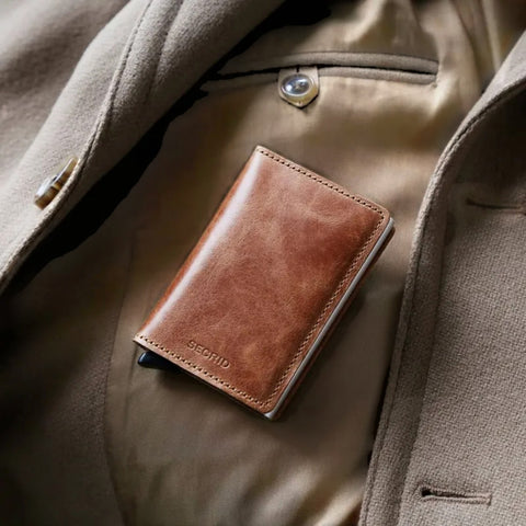 VINTAGE SLIMWALLET GELDBÖRSE COGNAC-BRAUN SECRID BRAUN