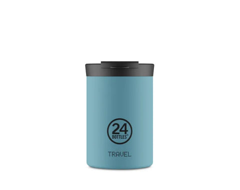 Reisebecher Glas 350 ml 24 Flaschen Puderblau